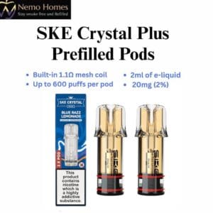 Buy SKE Crystal Plus Pods - Prefilled - Free UK Next Day Delivery (no minimum spend)
