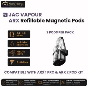Buy JAC Vapour ARX Pods | Refillable - Free UK Next Day Delivery (no minimum spend)