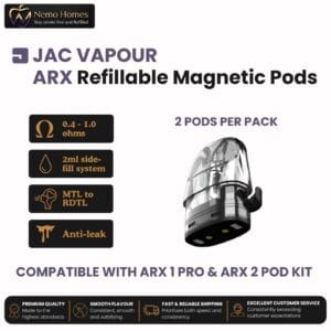 Buy JAC Vapour ARX Pods | Refillable - Free UK Next Day Delivery (no minimum spend)