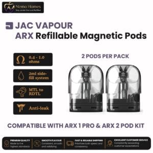 Buy JAC Vapour ARX Pods | Refillable - Free UK Next Day Delivery (no minimum spend)