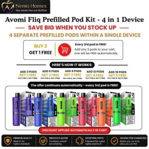 Buy Avomi FLIQ 4-in-1 Prefilled Pod Kit - 2400 Puffs - Free UK Next Day Delivery (no minimum spend)