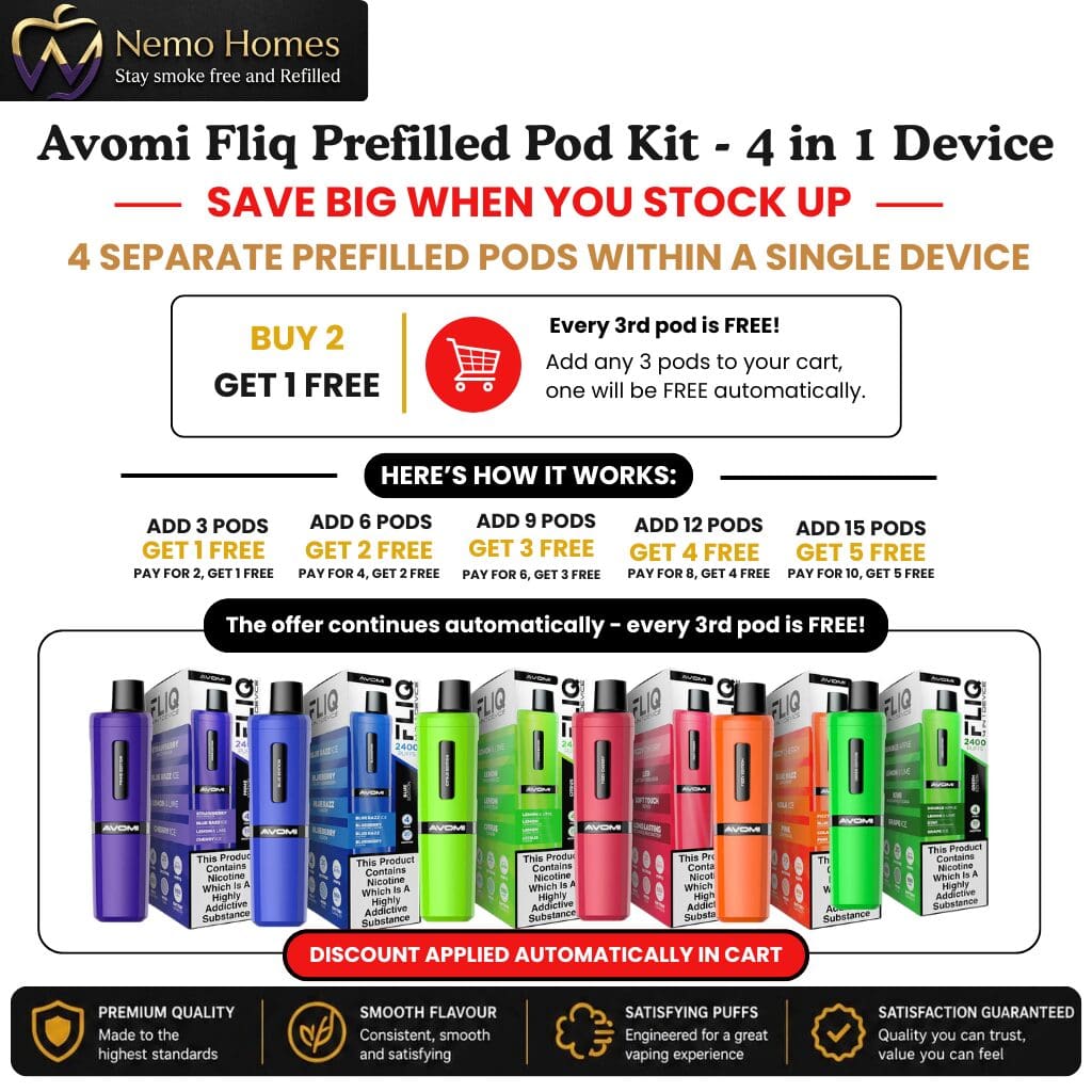 Avomi FLIQ 4-in-1 Prefilled Pod Kit – 2400 Puffs