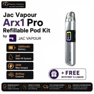 Buy JAC Vapour ARX 1 Pro Refillable Pod Kit | Free Mystery E-Liquid - Free UK Next Day Delivery (no minimum spend)
