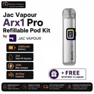 Buy JAC Vapour ARX 1 Pro Refillable Pod Kit | Free Mystery E-Liquid - Free UK Next Day Delivery (no minimum spend)
