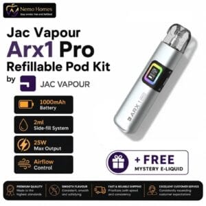 Buy JAC Vapour ARX 1 Pro Refillable Pod Kit | Free Mystery E-Liquid - Free UK Next Day Delivery (no minimum spend)