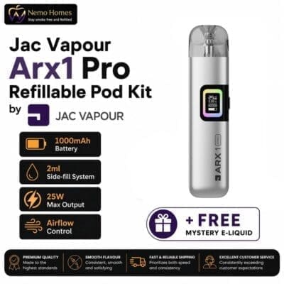 Buy JAC Vapour ARX 1 Pro Refillable Pod Kit | Free Mystery E-Liquid  - Free UK Next Day Delivery (no minimum spend)