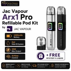Buy JAC Vapour ARX 1 Pro Refillable Pod Kit | Free Mystery E-Liquid - Free UK Next Day Delivery (no minimum spend)