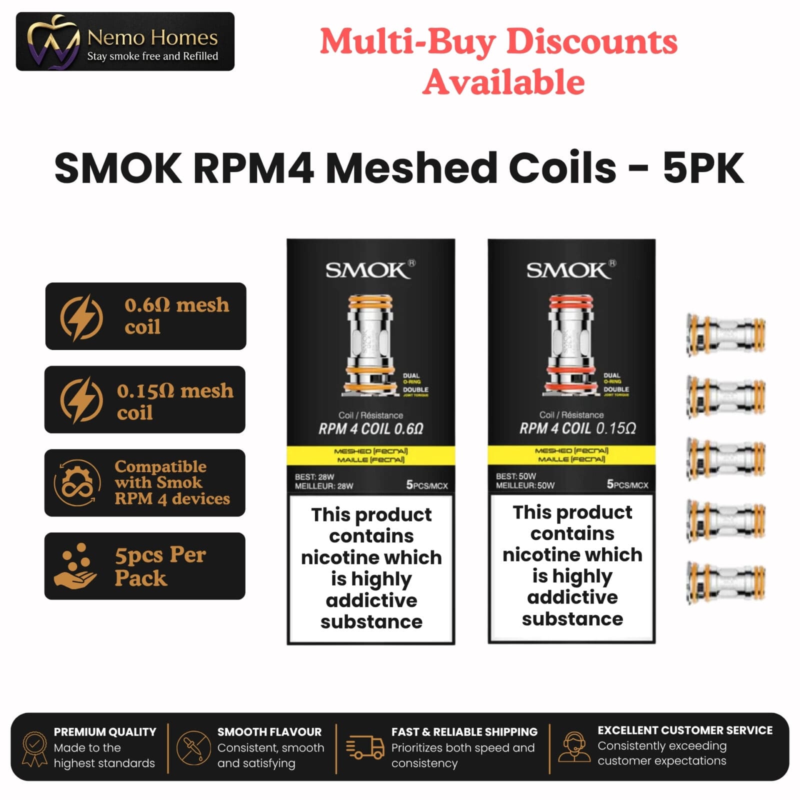 SMOK RPM4 Mesh Coils – 5 Pack