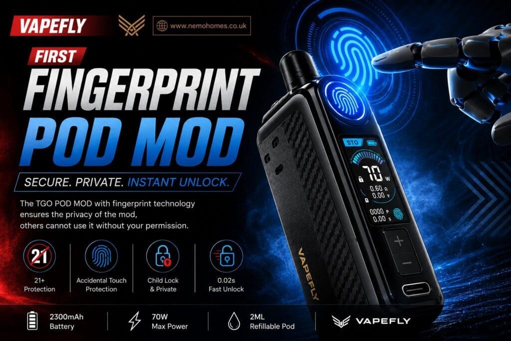 Buy Vapefly TGO Review: A Powerful 70W Pod Mod With Fingerprint Security: Everything You Need To Know 70W Vape Kit - Free UK Next Day Delivery (no minimum spend)