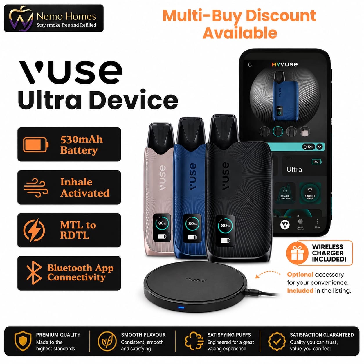 Vuse Ultra Vape Device | Vuse Wireless Charger