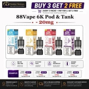 Buy 88Vape 6K Pod and Tank Refill Packs - Free UK Next Day Delivery (no minimum spend)