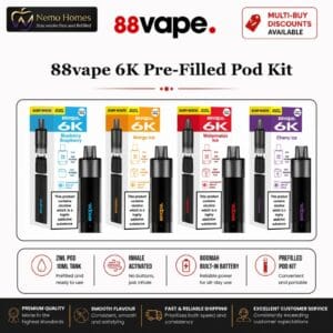 Buy 88vape 6K Vape Kit & Refill Pod Packs  - Free UK Next Day Delivery (no minimum spend)