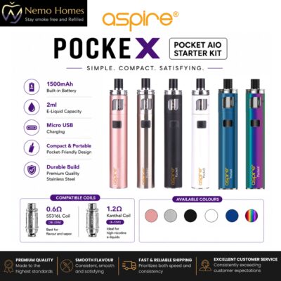 Buy Aspire PockeX Kit - Free UK Next Day Delivery (no minimum spend)