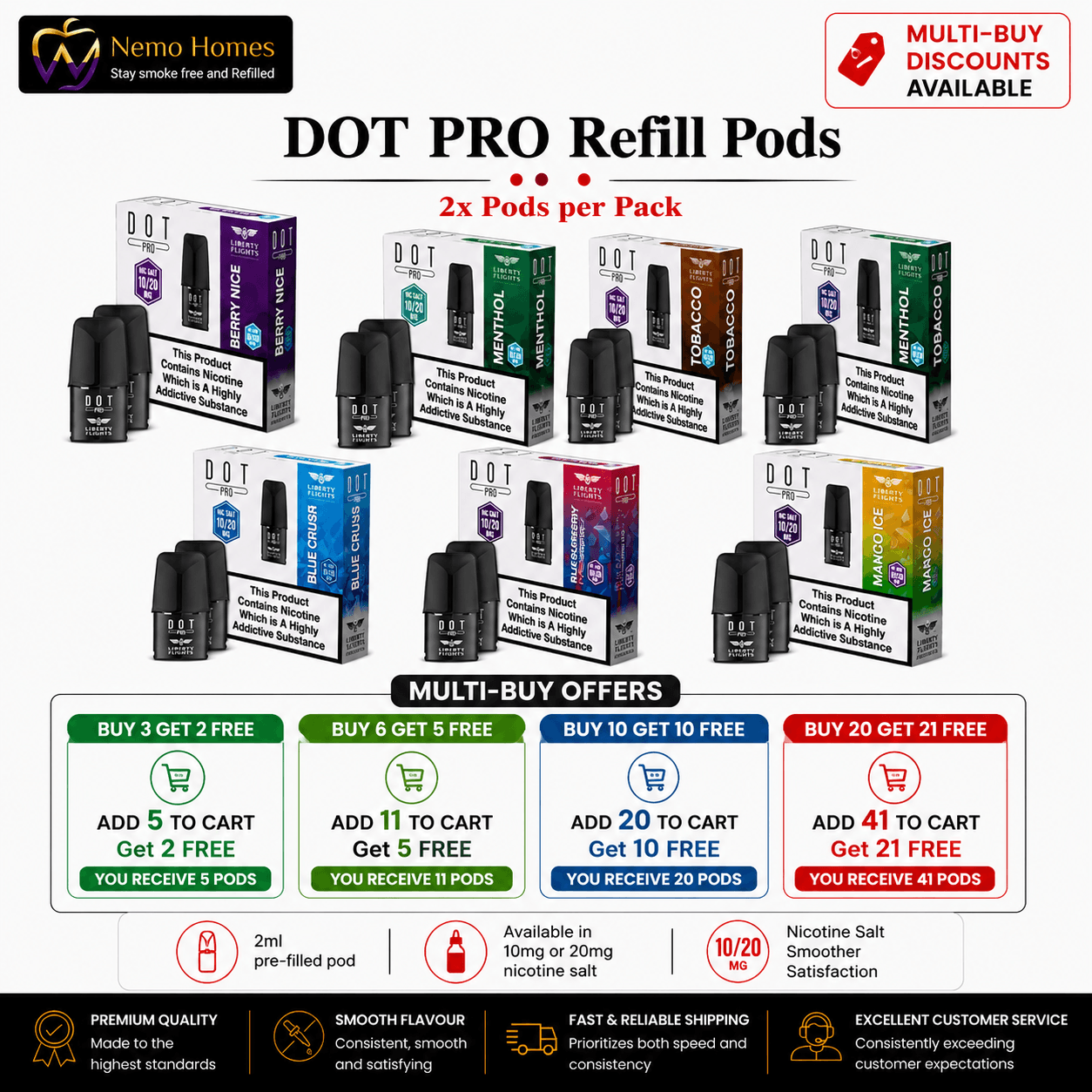 DOT PRO Pods by Liberty Flights – Prefilled Pod