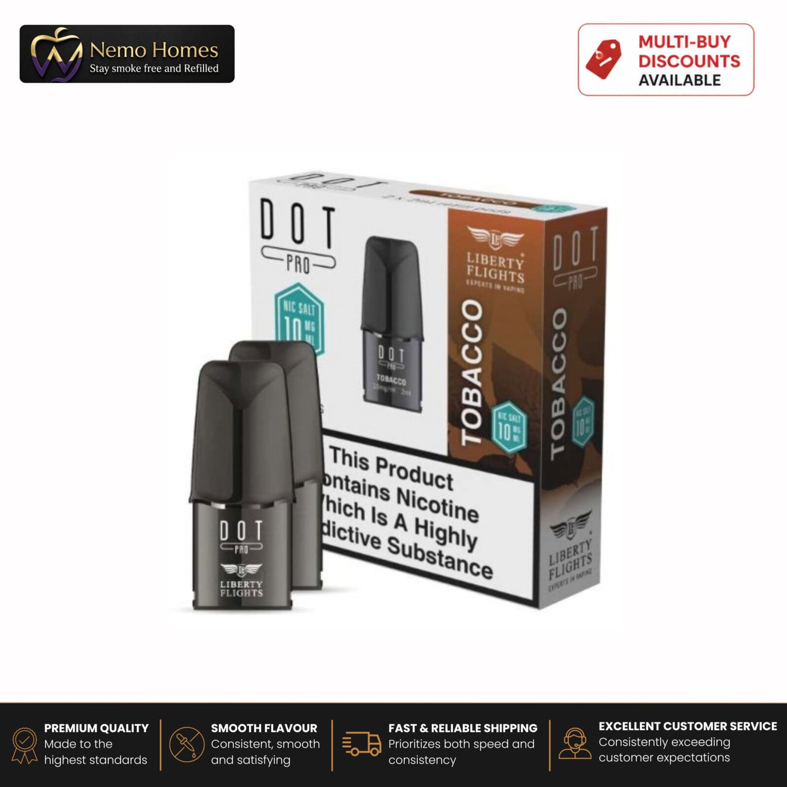 Buy DOT PRO Pods by Liberty Flights - Prefilled Pod - DOT Pro Pod - Watermelon Ice - 20mg - Free UK Next Day Delivery (no minimum spend)