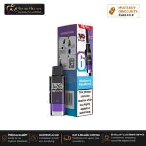 Buy IVG SAVR 3000 Prefilled Pod Refill - Refill Pack - Blueberry Raspberry  - Free UK Next Day Delivery (no minimum spend)