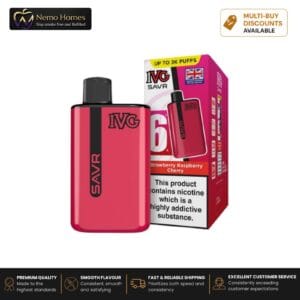 Buy IVG SAVR 3000 Pod Kit and Pod Refill - Pod Kit - Strawberry Raspberry Cherry  - Free UK Next Day Delivery (no minimum spend)