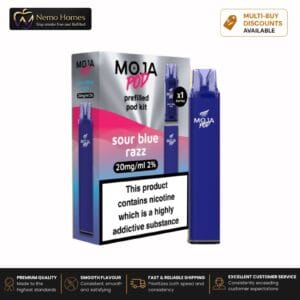 Buy MOJA Vape Kit and Pods by Liberty Flights - MOJA Pod Kit - Sour Blue Razz - 20mg - Free UK Next Day Delivery (no minimum spend)