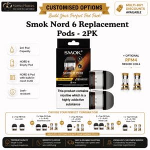 Buy SMOK Nord 6 Pods and RPM 4 Coils  - Free UK Next Day Delivery (no minimum spend)