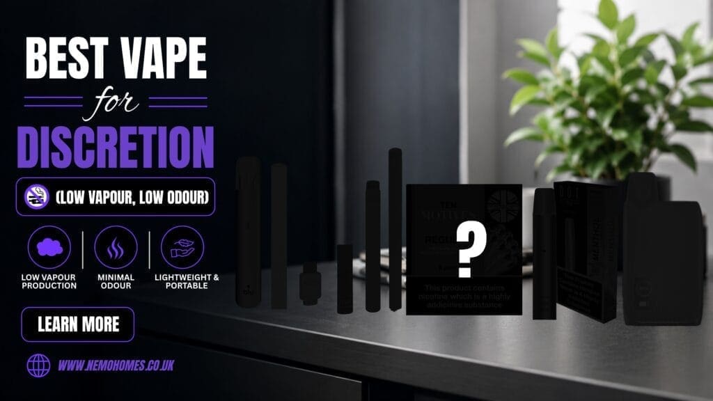 Buy Best Vape for Discretion: Complete Low Odour Guide 10 Motives eCig - Free UK Next Day Delivery (no minimum spend)