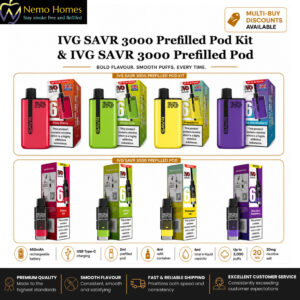 Buy IVG SAVR 3000 Pod Kit and Pod Refill - Free UK Next Day Delivery (no minimum spend)