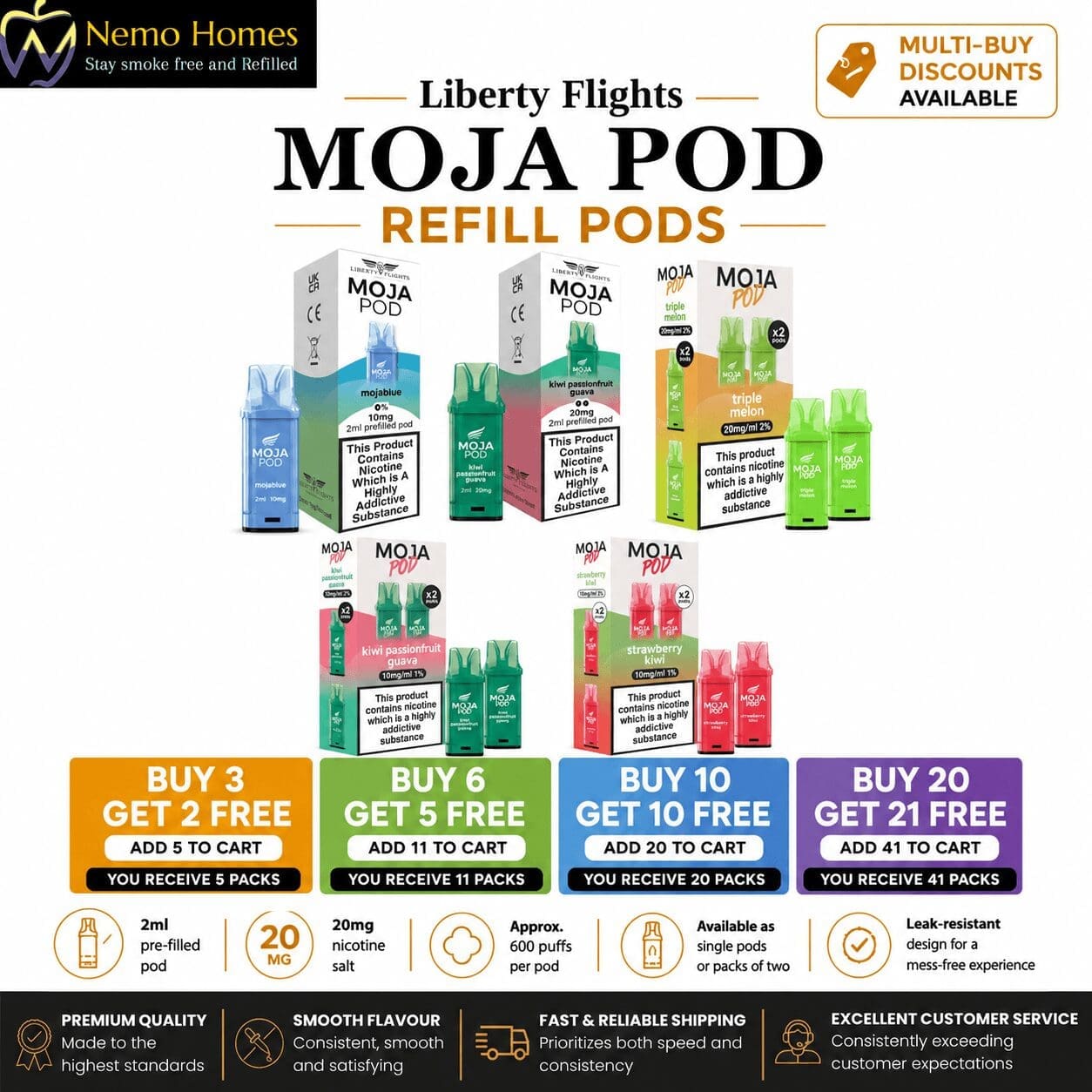 Liberty Flights MOJA Pod Refill