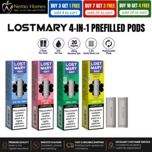 Buy Lost Mary 4-in-1 Pods | 2 Pack Lost Mary - Free UK Next Day Delivery (no minimum spend)