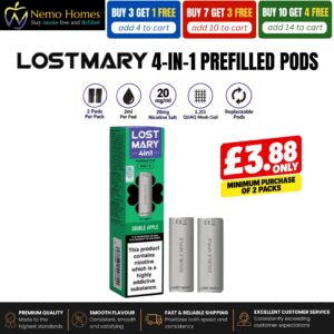 Buy Lost Mary 4-in-1 Pods | 2 Pack - Double Apple - Free UK Next Day Delivery (no minimum spend)