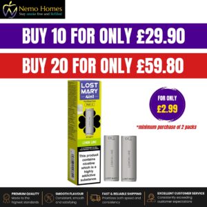 Buy Lost Mary 4 in 1 Replacement Pods - Lemon Lime - Free UK Next Day Delivery (no minimum spend)