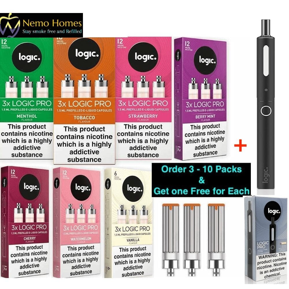 Logic Pro Capsule Refill Pods + Kit Nemo Homes Vape Shop