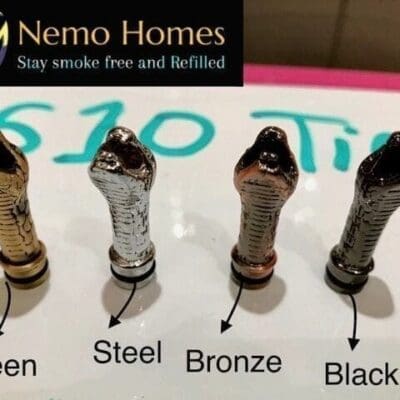 Buy Snake 510 Thread Drip Tip for your Vape Kit. Range from Pattern to Smooth  - Free UK Next Day Delivery (no minimum spend)